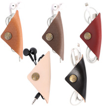 kilofly 5pc Genuine Leather Cord Management Keeper Snap Lock USB Cable Holder