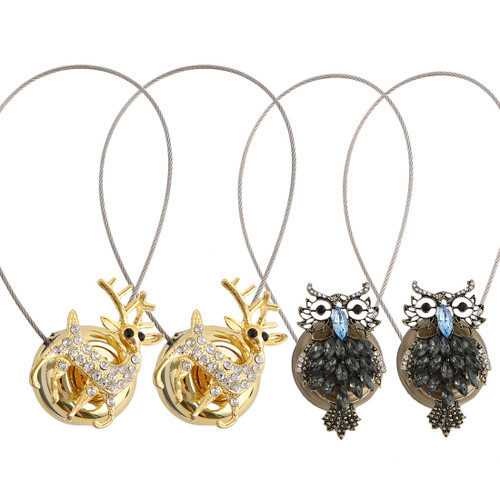 kilofly 4pc Magnetic Decorative Drape Buckle Holdbacks Curtain Tiebacks Clips