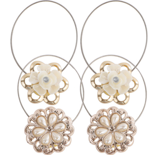 kilofly 4pc Magnetic Decorative Drape Buckle Holdbacks Curtain Tiebacks Clips