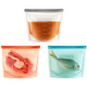 kilofly 3pc 1L Fresh Reusable Silicone Food Storage Bag Airtight Containers Set
