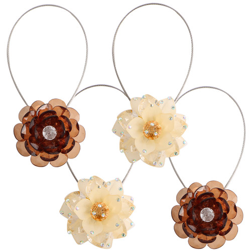 kilofly 4pc Magnetic Decorative Drape Buckle Holdbacks Curtain Tiebacks Clips