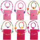 kilofly 6 Sets Princess Party Favors Girls Jewelry Value Pack + Gift Pouches
