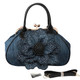 kilofly Women's Large Flower Denim Satchel Handbag Shoulder Bag with KF Money Clip