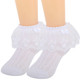 kilofly 4 Pairs Girls Soft Breathable Lace Trim Ruffle Cuff Dress Ankle Socks