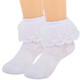 kilofly 4 Pairs Girls Soft Breathable Lace Trim Ruffle Cuff Dress Ankle Socks