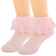kilofly 4 Pairs Girls Soft Breathable Lace Trim Ruffle Cuff Dress Ankle Socks