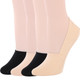 kilofly 4 Pairs Women's Soft No Show Non-Skid Silicone Grip Cotton Liner Socks