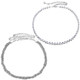 kilofly 2pc Women Elegant Silver Metal Thin Chain Clasp Skinny Belts Waist Bands