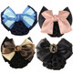 kilofly 4pc Women's Two-Way Snood Net Bow Barrette Hair Clip Bun Cover Set