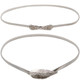 kilofly 2pc Women Elegant Silver Metal Thin Stretch Clasp Skinny Belt Waist Band