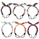 kilofly 6pc Women Girls Braided Bunny Ears Elastic Hair Bow Tie Headband Set