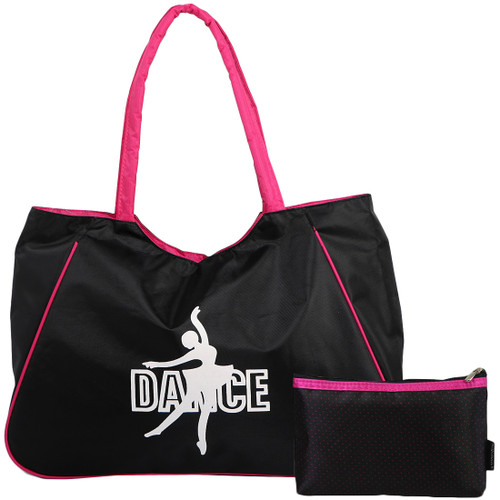 kilofly Girl's Water Resistant Ballet Dance Shoulder Bag Handbag + Beauty Pouch