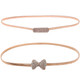 kilofly 2pc Women's Metal Rhinestone Thin Stretch Skinny Belt Waistbands