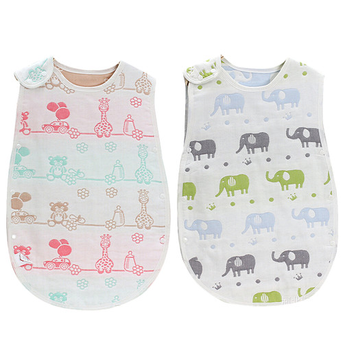 KF Baby set of 2 Muslin Sleep Wearable Blanket Sleeping Bags Infants Night Wrap