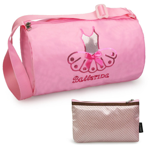 kilofly Ballerina Ballet Tutu Dance Bag + Handy Pouch