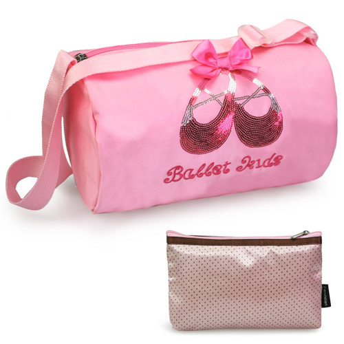 kilofly Ballerina Ballet Slippers Dance Bag + Handy Pouch