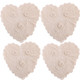 kilofly 4pc Heart Crochet Cotton Lace Table Placemat Handmade Doilies Value Pack