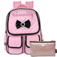 kilofly Girls PU Leather Laptop School Bag Travel Backpack + Zippered Pouch Set