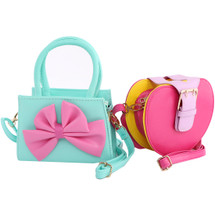 kilofly 2pc Little Girls Detachable Strap Clutch Handbag Shoulder Bag Combo Set