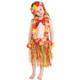 kilofly 6 Sets Girls Elastic Hawaiian Dancer Grass Hula Skirt Floral Lei Costume
