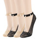 kilofly 4 Pairs Women's Elegant Ultra Thin Non Skid Faux Pearl Lace Liner Socks