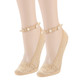 kilofly 4 Pairs Women's Elegant Ultra Thin Non Skid Faux Pearl Lace Liner Socks