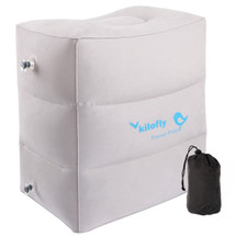 kilofly Inflatable Foot Rest Adjustable Height Car Plane Leg Air Travel Pillow