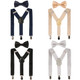 kilofly 4 Sets Boys Pre-tied Adjustable Neck Bow Ties + Elastic Suspenders Pack