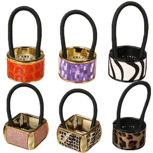 kilofy 6pc Cuff Elastic Band Ponytail Holder Hair Tie Styling Wrap Set