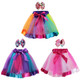 kilofly 3 Sets Girls Ballet Rainbow Tutu Princess Tulle Skirts with Hair Bows