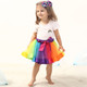 kilofly 3 Sets Girls Ballet Rainbow Tutu Princess Tulle Skirts with Hair Bows