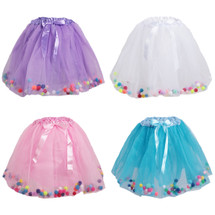 kilofly 4 pcs Girls Ballet Tutu Princess Party Puffy Ball Tulle Skirts Dress