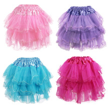 Kilofly 4 pcs Girls Ballet Tutu Pleated Princess Party Fluffy Tulle Skirt Dress