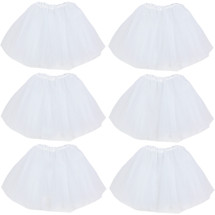 kilofly 6pc white Girls Ballet Tutu Kids Birthday Princess Party Favor Dress Skirt Set