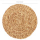 kilofly 4pc Natural Water Hyacinth Weave Placemat Round Braided Rattan Tablemats