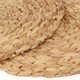 kilofly 4pc Natural Water Hyacinth Weave Placemat Round Braided Rattan Tablemats