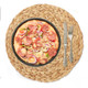 kilofly 4pc Natural Water Hyacinth Weave Placemat Round Braided Rattan Tablemats