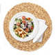 kilofly 4pc Natural Water Hyacinth Weave Placemat Round Braided Rattan Tablemats