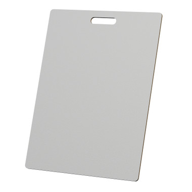 McColl Display Solutions' stock white 18" x 24" tile sample boards are in stock and ready to ship. Popular and durable white vinyl substrate has a slight texture to allow for more effective adhesion of samples. Boxed in cartons of twenty for those who need quick and easy sample boards for immediate shipment. Durable Sturdy 1/4" MDF with smart-looking rounded corners and a comfortable 4" wide by 1" high handle at top center.