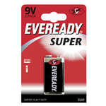 Super 9V Carbon Zinc Battery Black/Silver