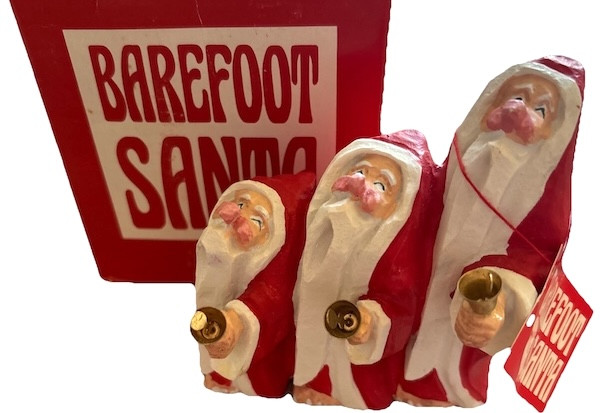 BARE FOOT TRIO SANTAS RINGING BELLS # 4965-4