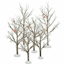 BARE BRANCH TREES  # 52623 RED BIRDS S/6 DEPT 56 USE WITH ALL VILLAGES GREAT VALUE