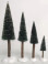 FROSTED FIR TREES with REAL WOOD TRUNKS SET/4 TREES # 5260-5