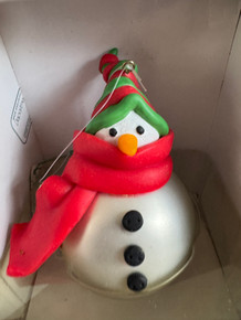 SNOWMAN NOEL ORNAMENT # # 1850-4 NOEL MERCURY GLASS Ornament DEPT 56