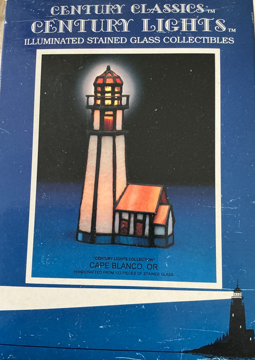 CAPE BLANCO OREGON STAINED GLASS LIGHTHOUSE # 40006