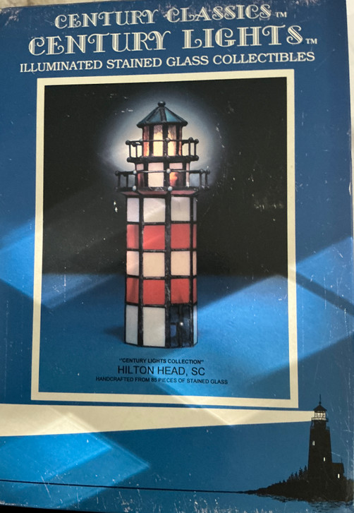 HILTON HEAD ISLAND SC STAINED GLASS LIGHTHOUSE # 40017