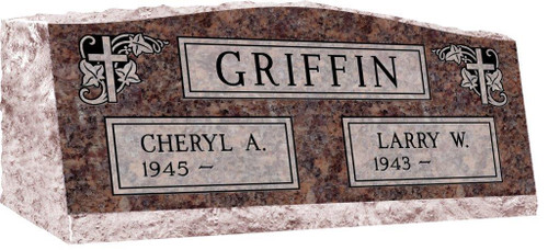 Headstone | Double Upright | Clear Mahogany