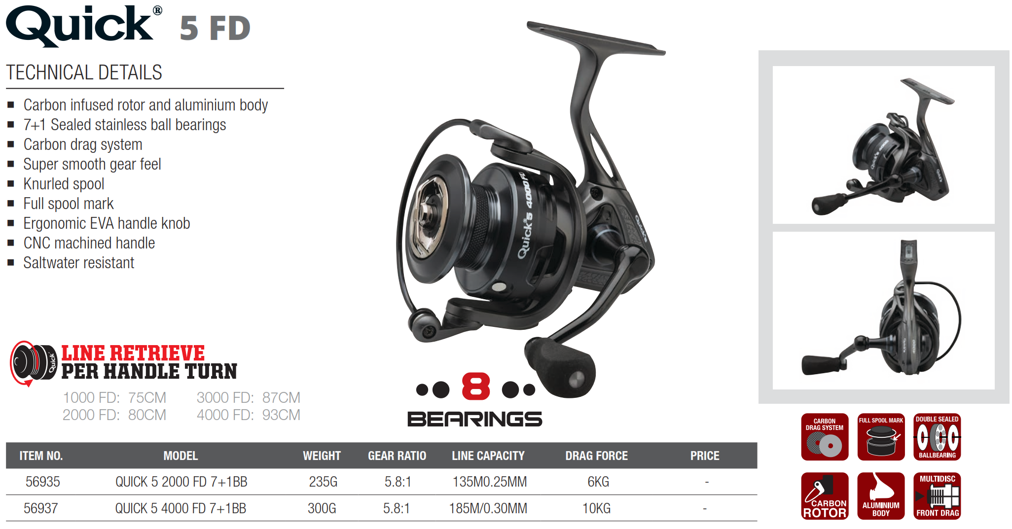 Affordable: Reel Dam Fahrenheit 6 4000S FD 5+1BB GSP »