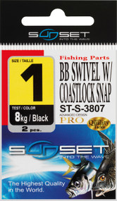 SUNSET BB SWIVEL W/ COASTLOCK SNAP ST-S-3807  N2  22KG X2