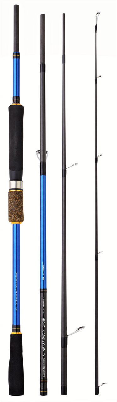 SUNSET SUNBASS TRAVEL SW20 3.00m (30-80g) 5-10Kg Carbon Travel Saltwater  Rods - Adore Tackle